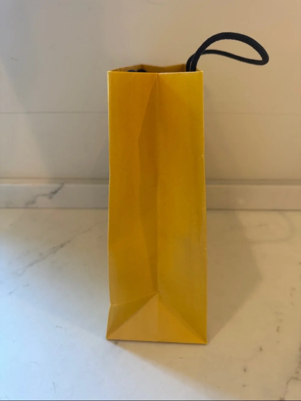 Fendi Yellow Shopping Bag with Black Logo and Handles 10x10x4